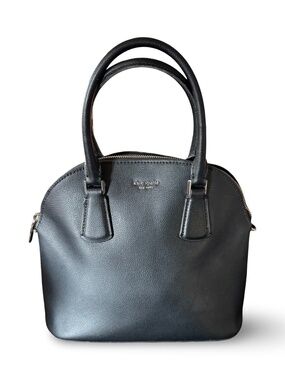 Kate Spade Black Pebbled Leather Dome Satchel Handbag